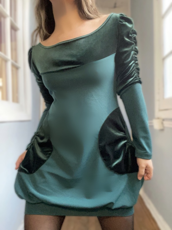Vestido Verde Botella Globo Denisse
