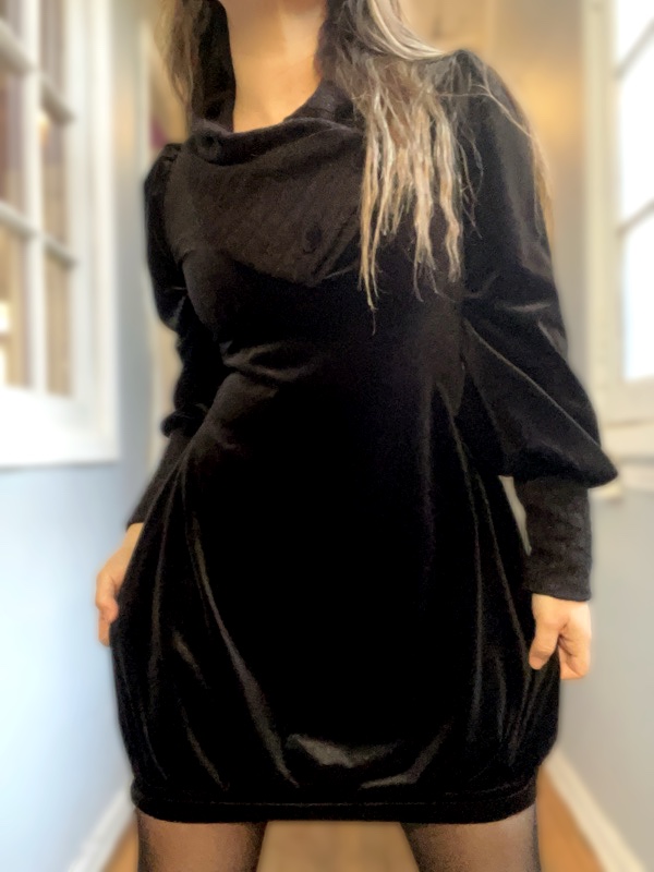 Vestido Terciopelo Negro Lupe
