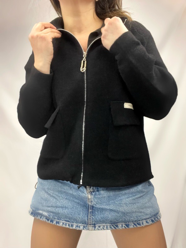 Chaqueta Negra Noir Paño De Lana Diana