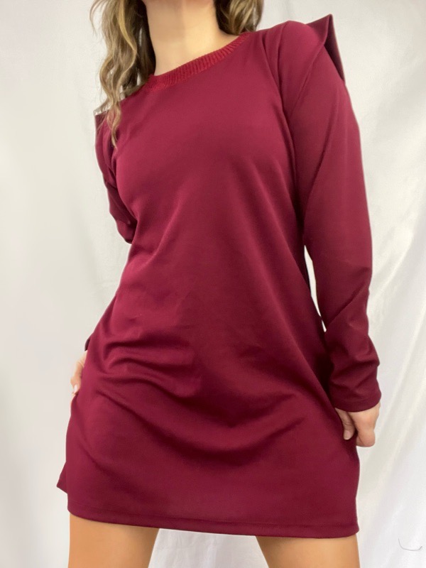 Vestido Burdeos Manga Larga Asuncion.