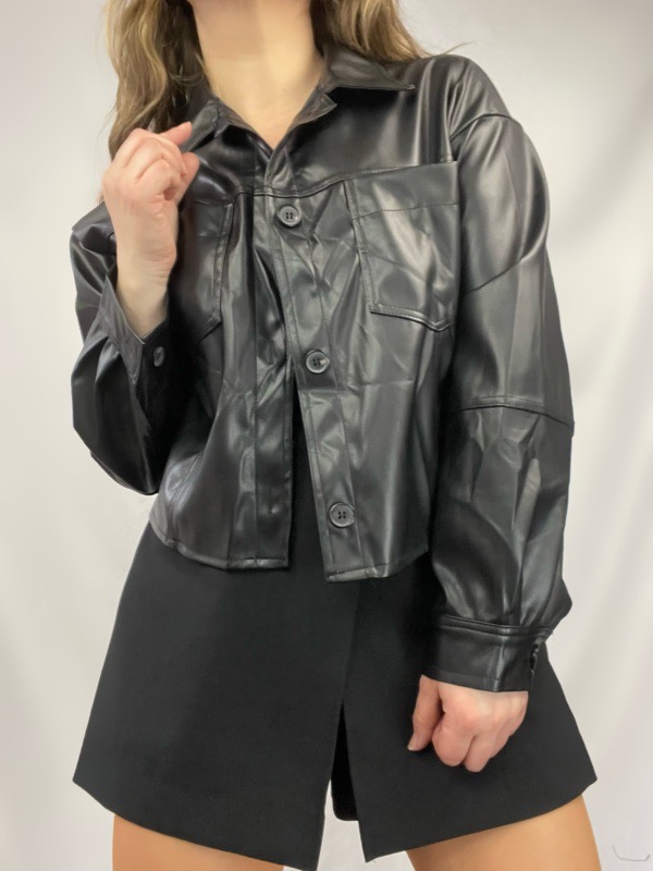 Chaqueta Negra Ecocuero Angelina