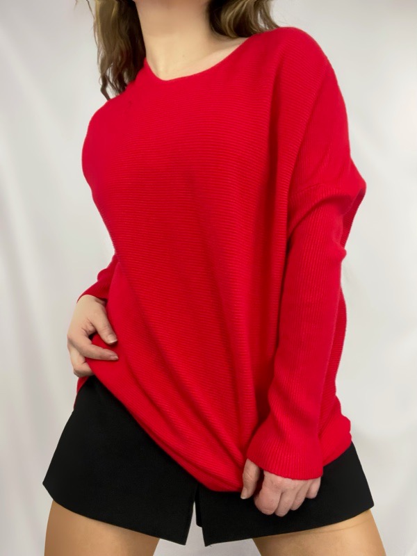 Sweater Rojo Canutón Semimurciélago Pascuala