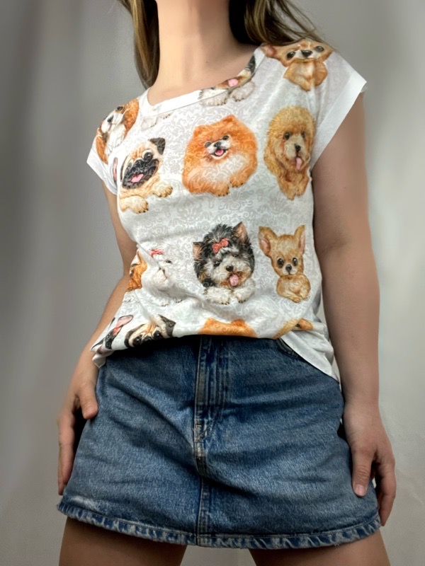 Polera Blanca Algodon Marina Dog Brasil