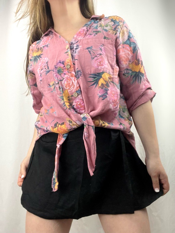 Camisa Thalía Lino Italiano Floral