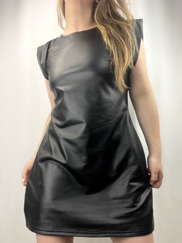 Vestido Negro Ecocuero Antonella