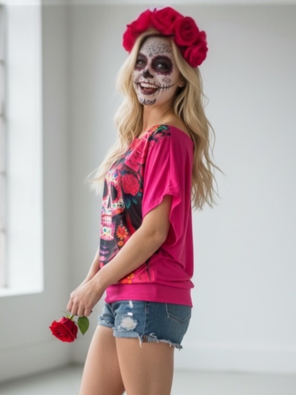 Polera Flor De Catrina - Imagen 3