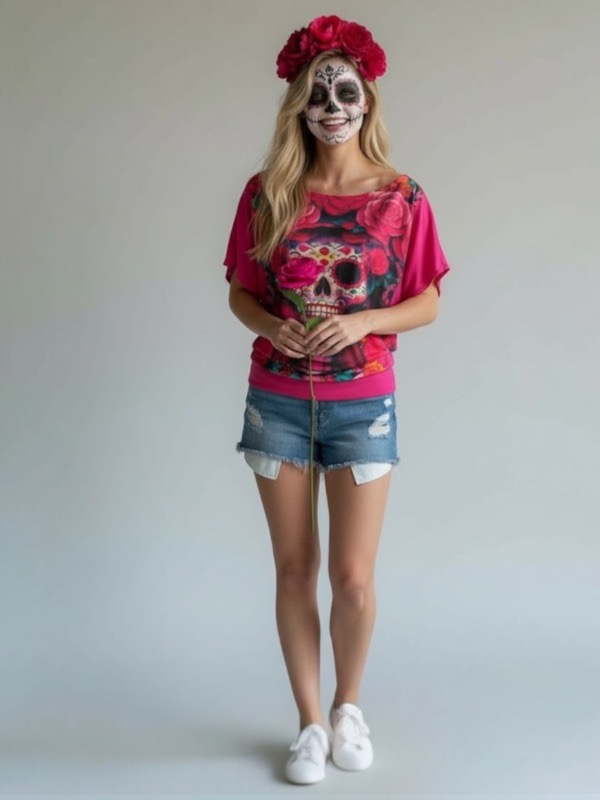 Polera Flor De Catrina - Imagen 2