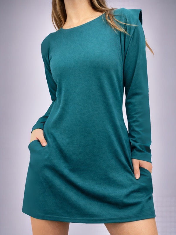 Vestido Manga Larga Verde Esmeralda Antonella