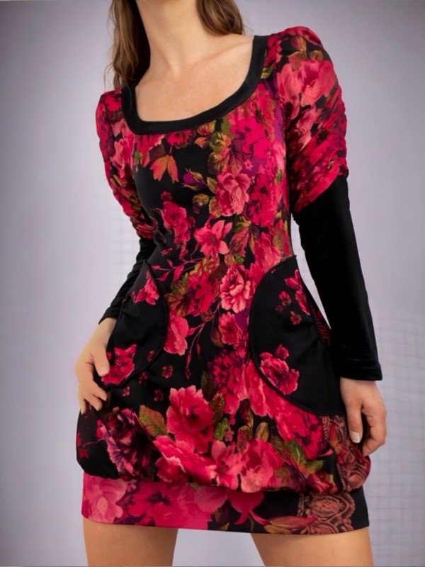 Vestido Negro Flor Frida