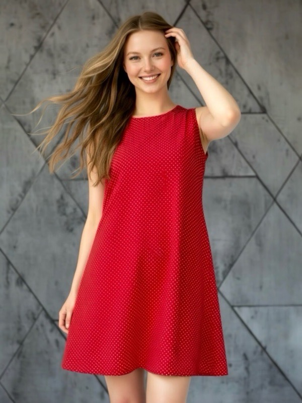Vestido Lunar Rojo Oversize Alegria