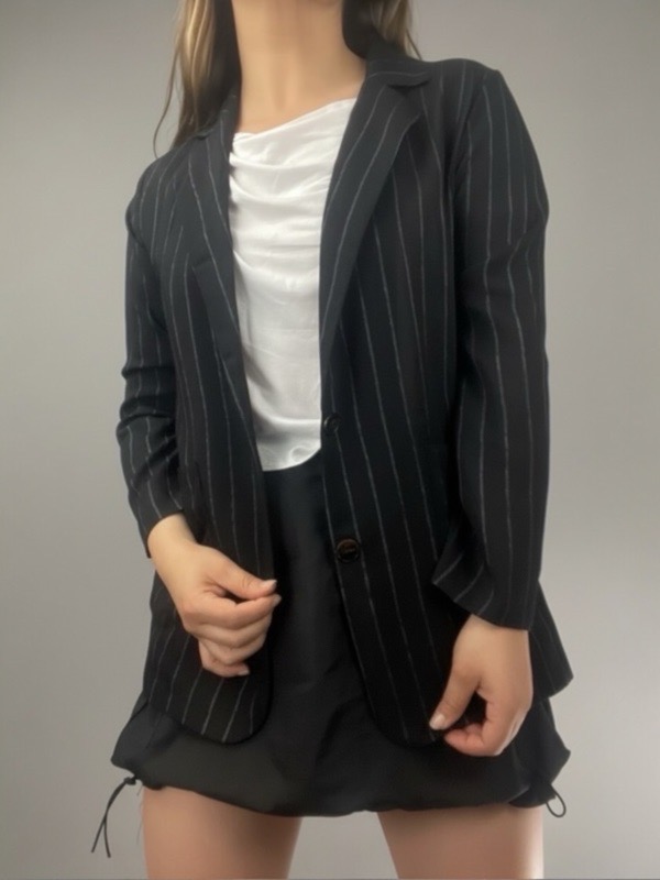 Blazer Negro Rayas Parisinas Madeleine
