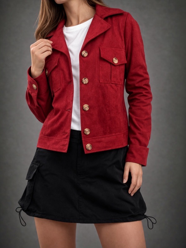 Chaqueta Élise Rouge Eco Gamuza - Imagen 2