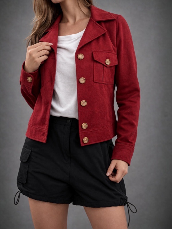 Chaqueta Élise Rouge Eco Gamuza - Imagen 3