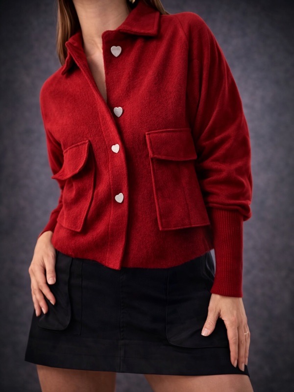 Chaqueta Valeria Paño de Lana Rojo
