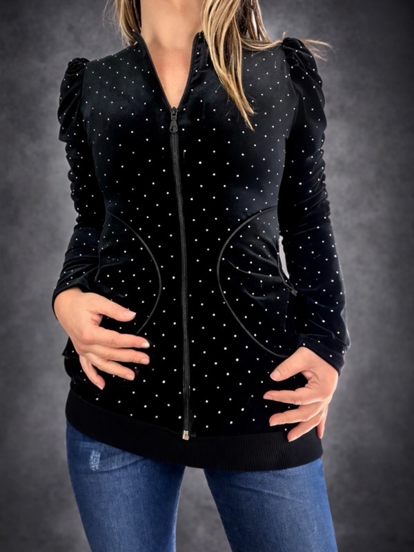 Polerón Negro Velvet Tachas - Imagen 3