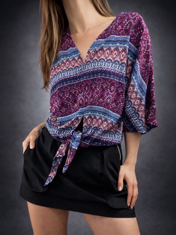 Blusa Viscosa Morado Hindue Rose