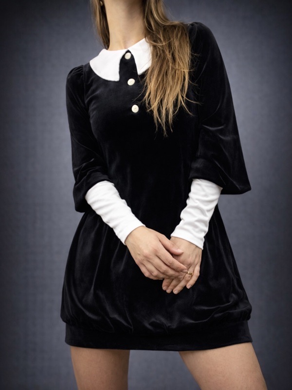 Vestido Negro Terciopelo Merlina