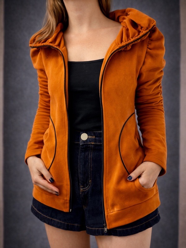 Chaqueta Camel Gamuza Caroline - Imagen 2