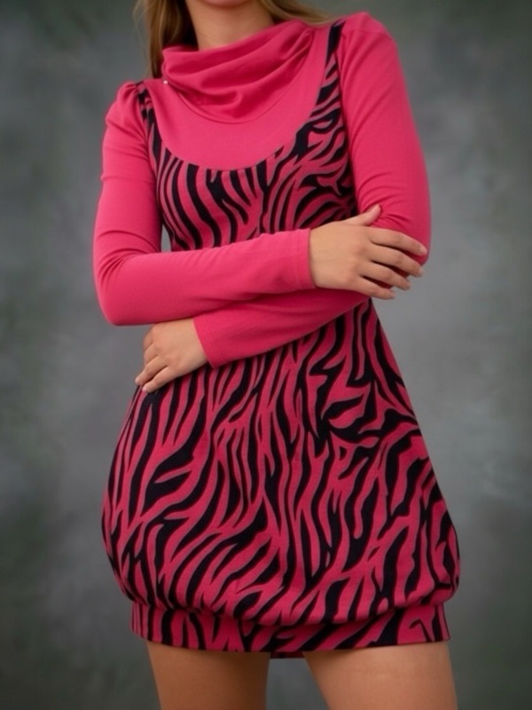 Vestido Donatella – Animal Print Fucsia