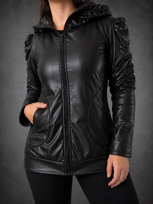 Chaqueta Negra Ecocuero Carolina