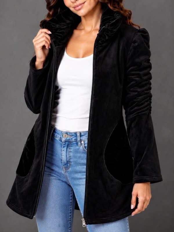 Abrigo Negra Valentina Smooth - Imagen 4