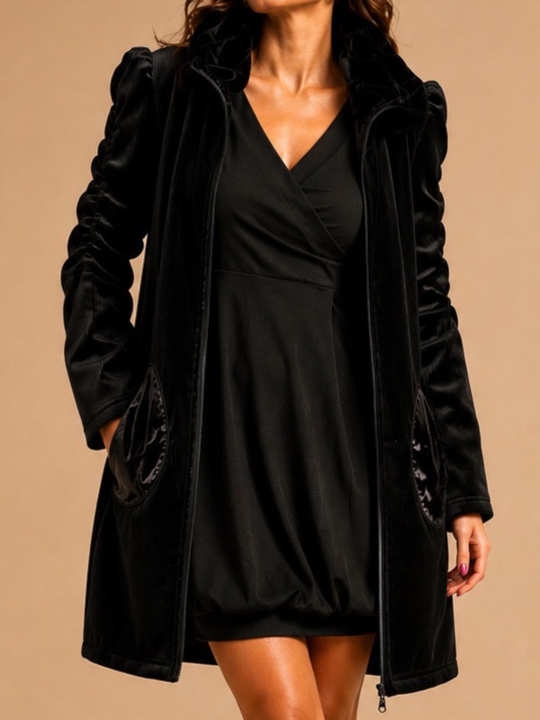 Abrigo Negra Valentina Smooth - Imagen 8