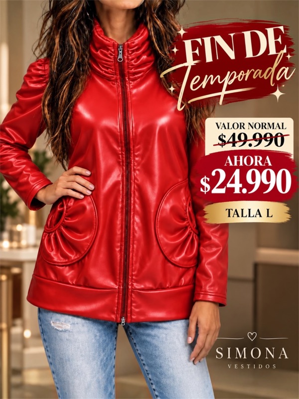 Chaqueta Roja Ecocuero