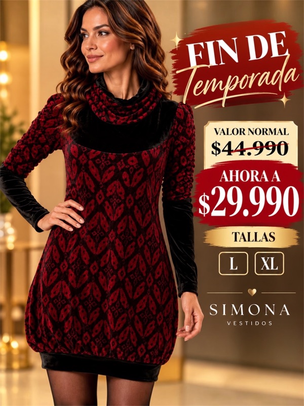 Vestido Velvet Burdeos