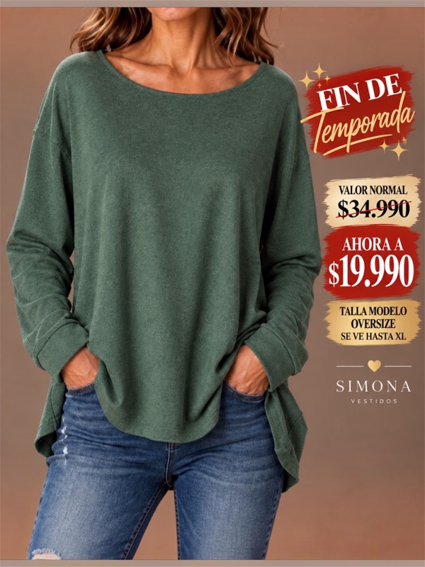 Suéter De Lanilla Verde Oversize