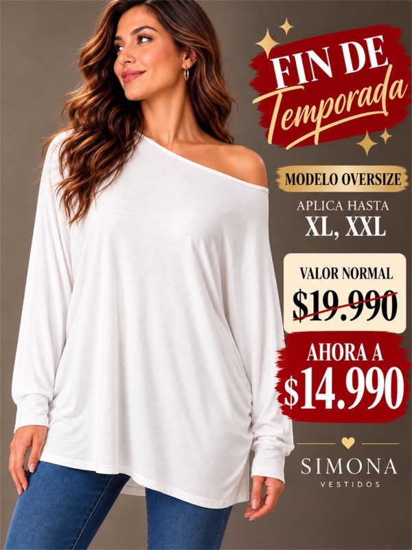 Polera Blanca De Algodón Oversize