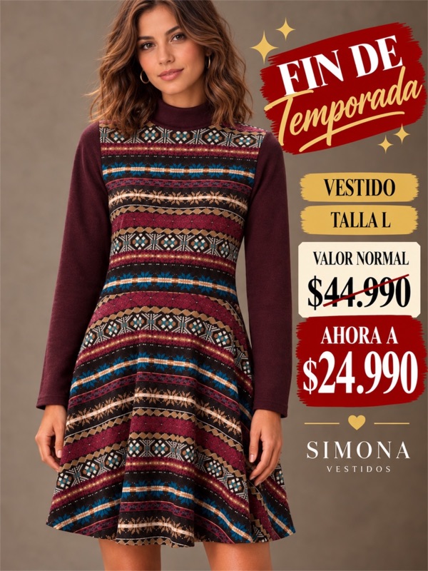 Vestido De Terciopelo Estampado