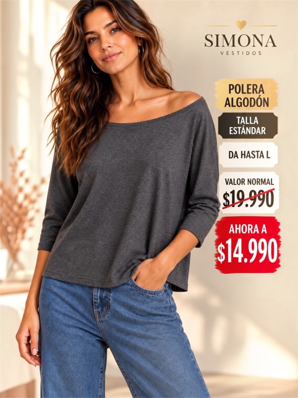Polera De Algodón Gris Marengo