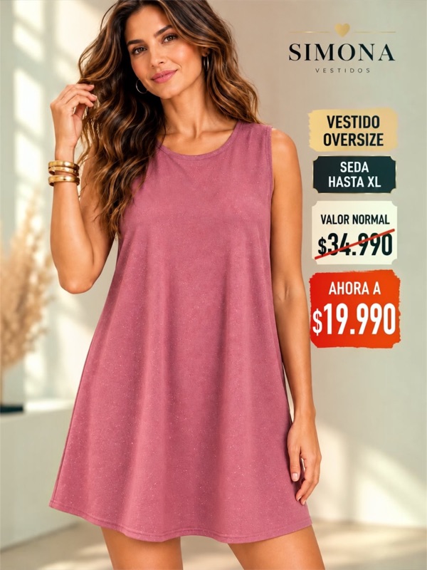 Vestido Palo Rosa Tela Sofía Con Brillos