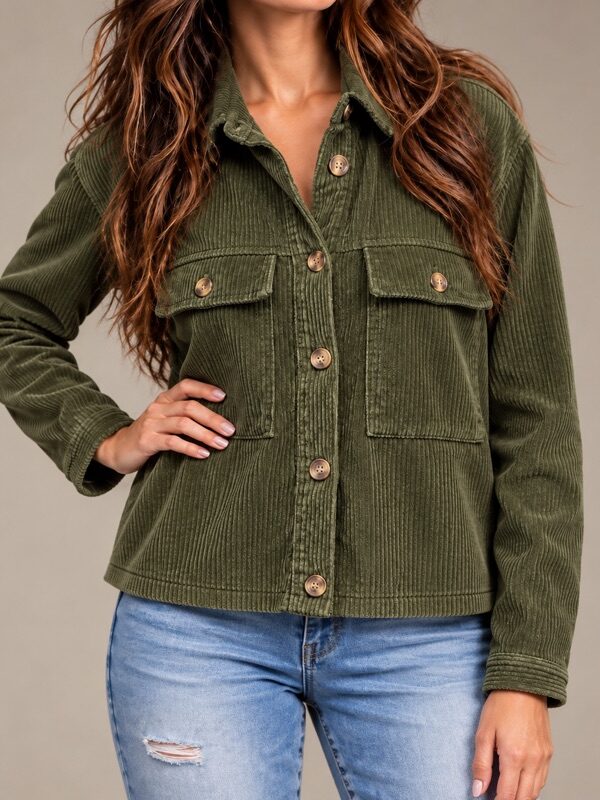 Sobrecamisa de Cotelé Verde Oliva