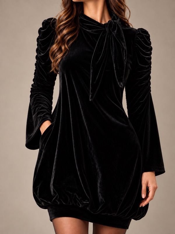 Vestido Velluto Nero