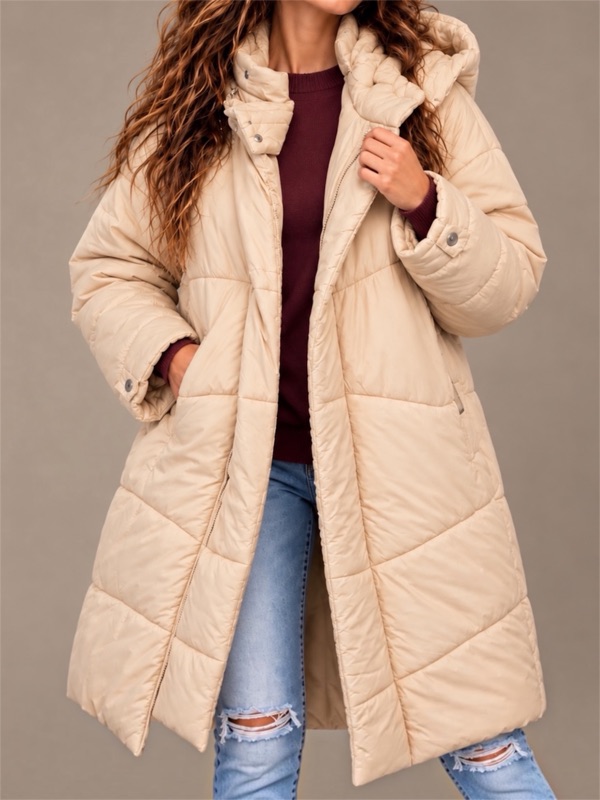 Parka Acolchada Beige Oversize