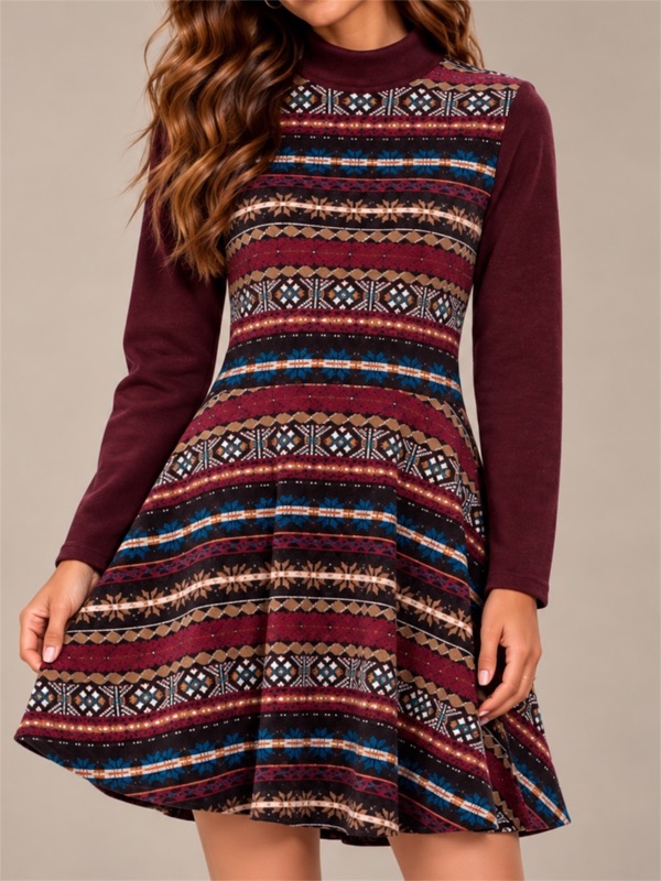 Vestido De Terciopelo Estampado