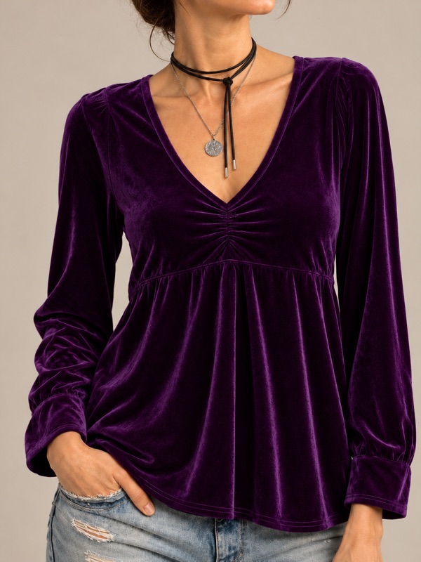 Polera Violetta De Terciopelo