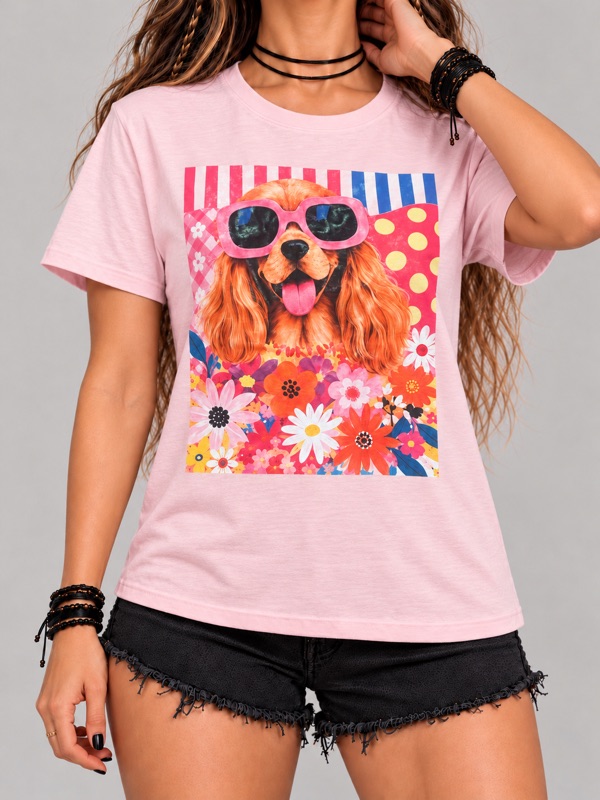 Polera Flower Dog
